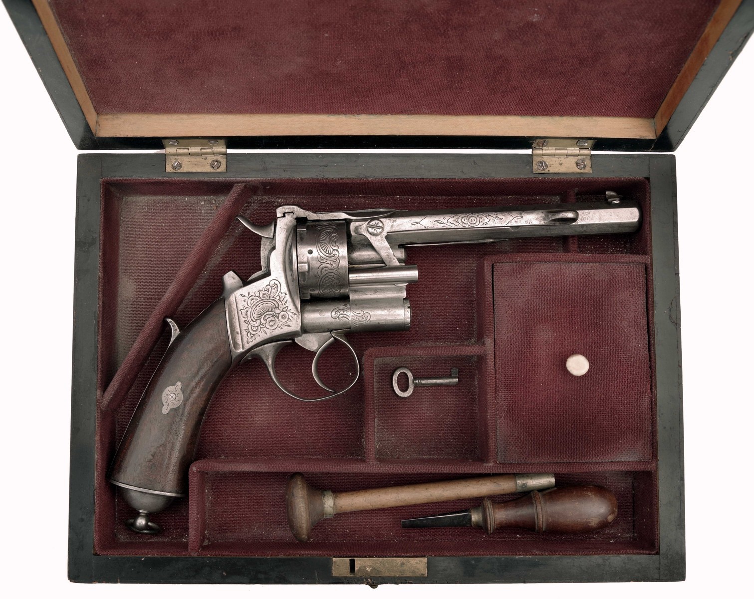 Rare French LePage Moutier Model 1858 9mm Cartridge Revolver